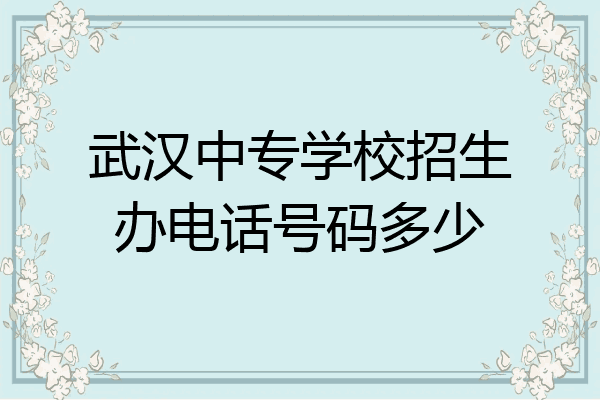 武汉中专学校招生办电话号码多少