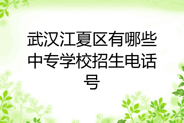 武汉江夏区有哪些中专学校招生电话号