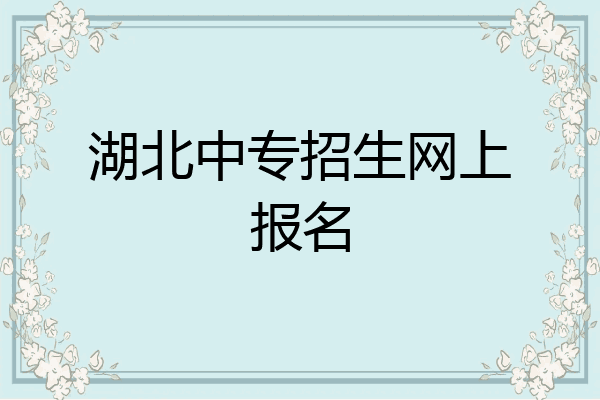 湖北中专招生网上报名