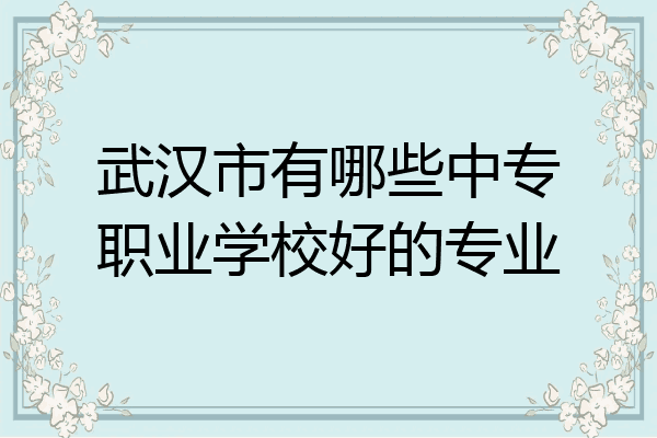 武汉市有哪些中专职业学校好的专业