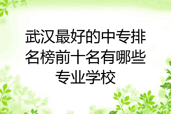 武汉最好的中专排名榜前十名有哪些专业学校