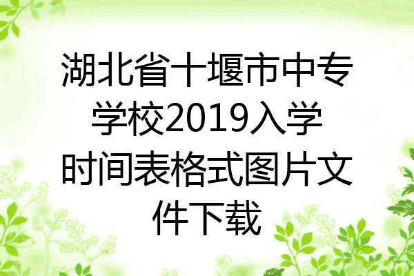 湖北省十堰市中专学校2019入学时间表格式图片文件下载