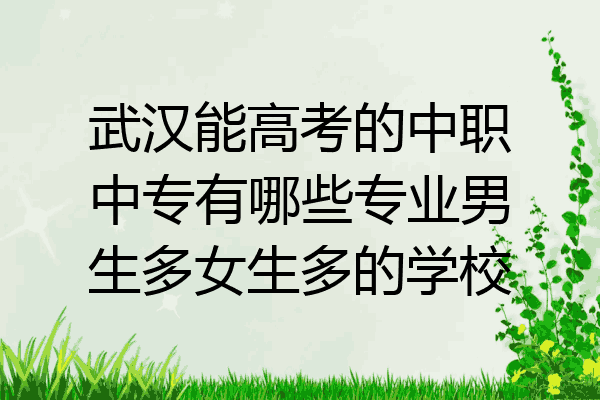 武汉能高考的中职中专有哪些专业男生多女生多的学校