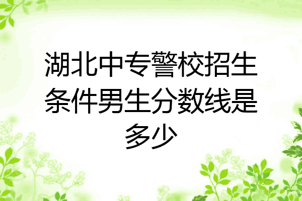 湖北中专警校招生条件男生分数线是多少