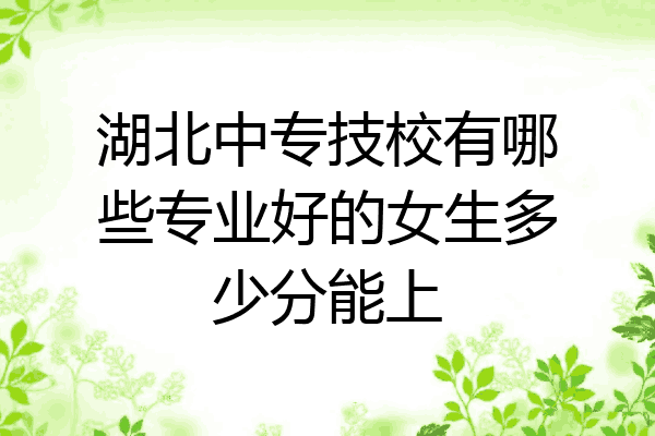 湖北中专技校有哪些专业好的女生多少分能上