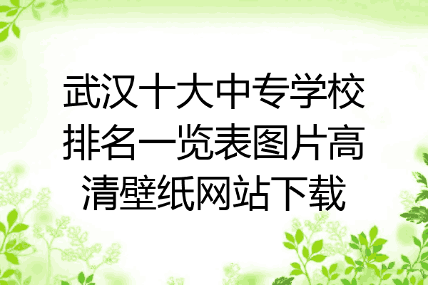 武汉十大中专学校排名一览表图片高清壁纸网站下载