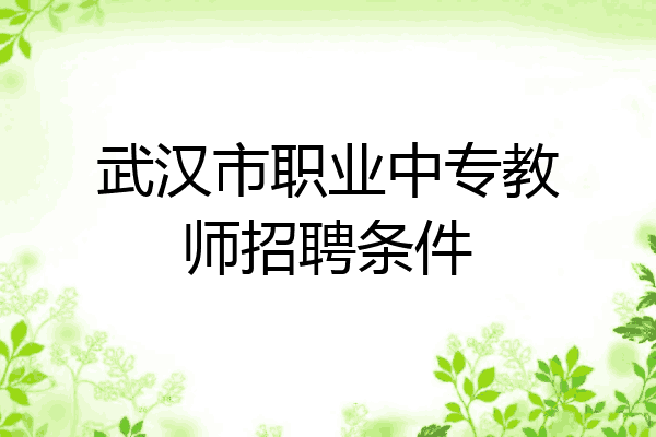 武汉市职业中专教师招聘条件