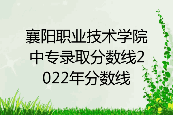 襄阳职业技术学院中专录取分数线2022年分数线