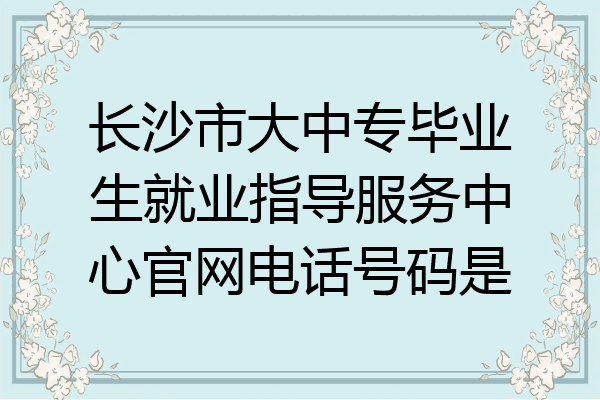 长沙市大中专毕业生就业指导服务中心官网电话号码是