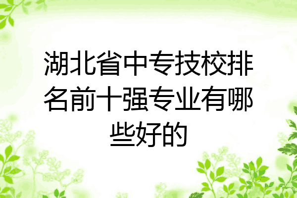 湖北省中专技校排名前十强专业有哪些好的