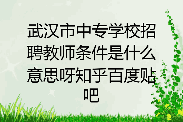 武汉市中专学校招聘教师条件是什么意思呀知乎百度贴吧