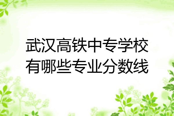 武汉高铁中专学校有哪些专业分数线