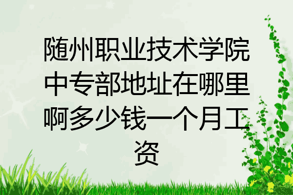 随州职业技术学院中专部地址在哪里啊多少钱一个月工资