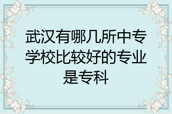 武汉有哪几所中专学校比较好的专业是专科