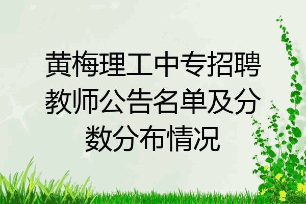 黄梅理工中专招聘教师公告名单及分数分布情况
