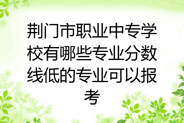 荆门市职业中专学校有哪些专业分数线低的专业可以报考