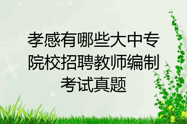 孝感有哪些大中专院校招聘教师编制考试真题