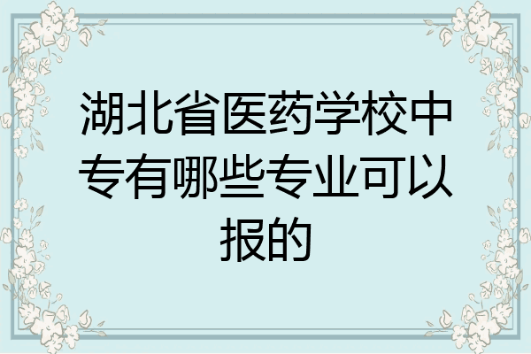 湖北省医药学校中专有哪些专业可以报的