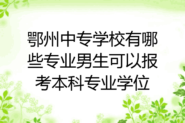 鄂州中专学校有哪些专业男生可以报考本科专业学位