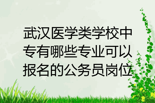 武汉医学类学校中专有哪些专业可以报名的公务员岗位