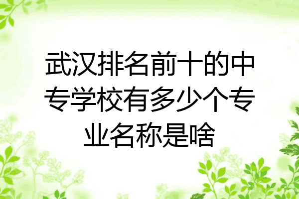 武汉排名前十的中专学校有多少个专业名称是啥