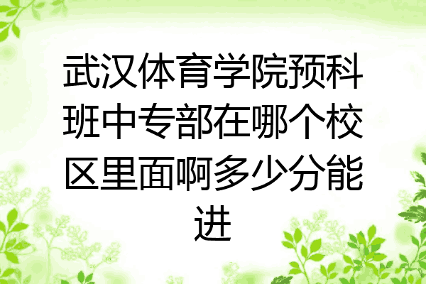 武汉体育学院预科班中专部在哪个校区里面啊多少分能进