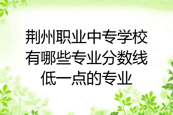 荆州职业中专学校有哪些专业分数线低一点的专业