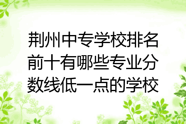 荆州中专学校排名前十有哪些专业分数线低一点的学校