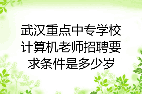 武汉重点中专学校计算机老师招聘要求条件是多少岁