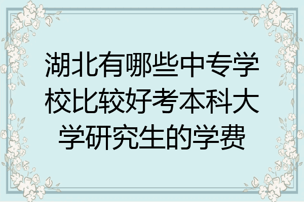 湖北有哪些中专学校比较好考本科大学研究生的学费