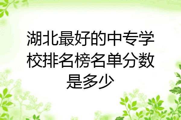 湖北最好的中专学校排名榜名单分数是多少