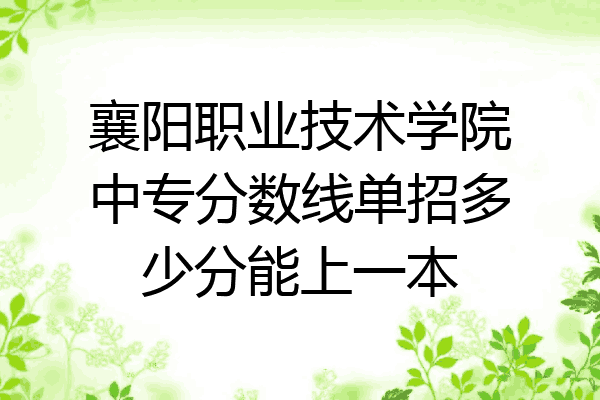 襄阳职业技术学院中专分数线单招多少分能上一本