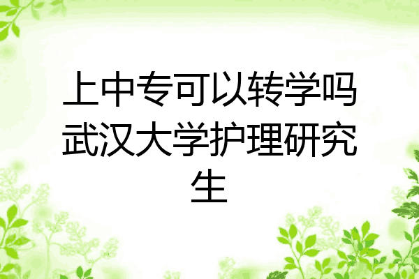 上中专可以转学吗武汉大学护理研究生