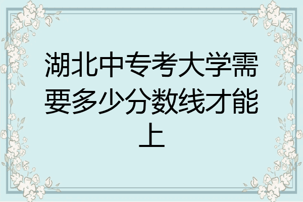 湖北中专考大学需要多少分数线才能上