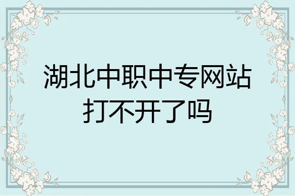 湖北中职中专网站打不开了吗