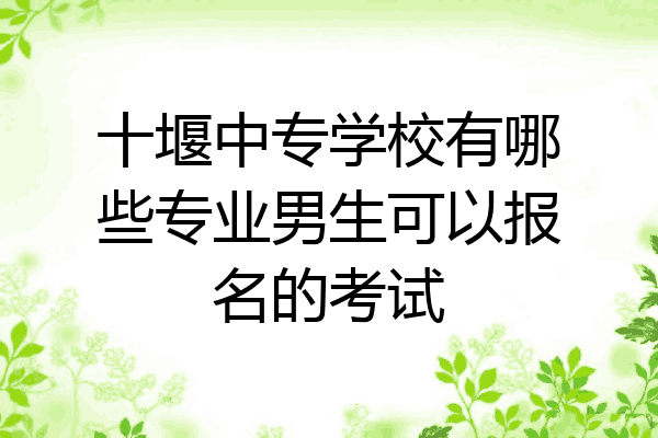 十堰中专学校有哪些专业男生可以报名的考试