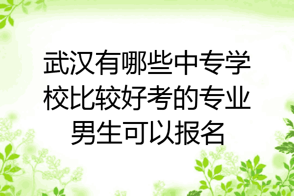 武汉有哪些中专学校比较好考的专业男生可以报名