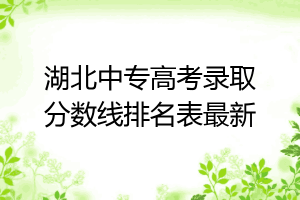 湖北中专高考录取分数线排名表最新