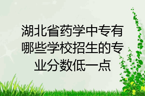 湖北省药学中专有哪些学校招生的专业分数低一点