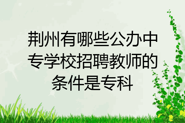 荆州有哪些公办中专学校招聘教师的条件是专科