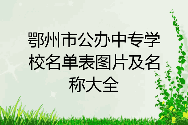鄂州市公办中专学校名单表图片及名称大全
