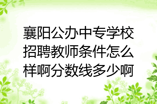 襄阳公办中专学校招聘教师条件怎么样啊分数线多少啊