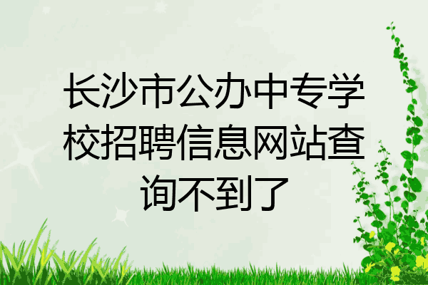 长沙市公办中专学校招聘信息网站查询不到了
