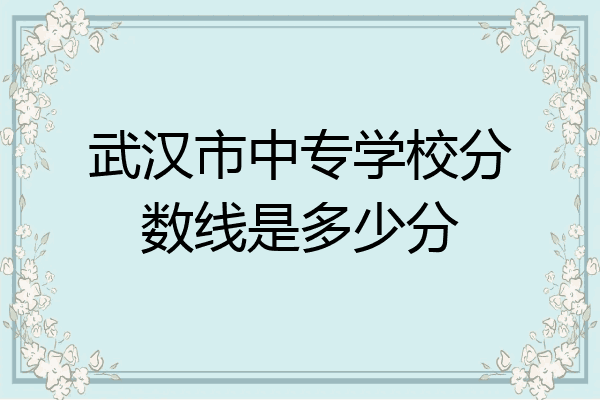 武汉市中专学校分数线是多少分