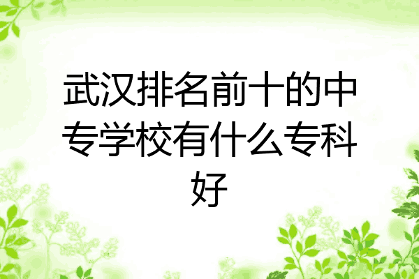 武汉排名前十的中专学校有什么专科好