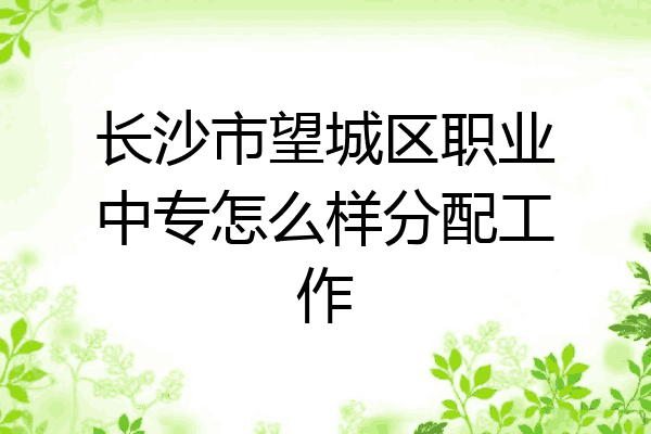 长沙市望城区职业中专怎么样分配工作