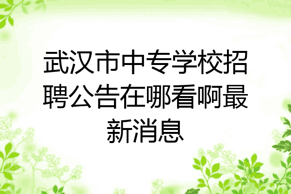 武汉市中专学校招聘公告在哪看啊最新消息