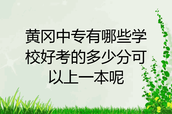 黄冈中专有哪些学校好考的多少分可以上一本呢