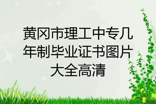 黄冈市理工中专几年制毕业证书图片大全高清