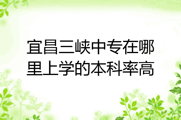 宜昌三峡中专在哪里上学的本科率高